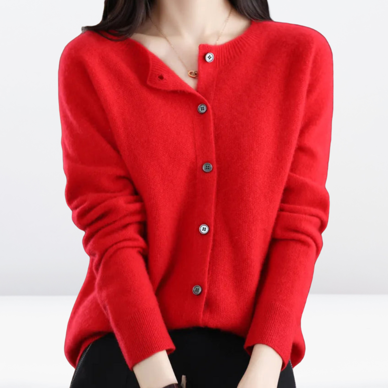 Charlie | Strickjacke Damen mit Knöpfen - Merinowolle Gefühl