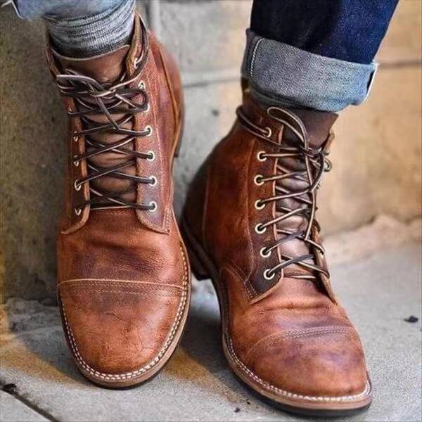 Henry | Vintage Braune Lederstiefel Herren