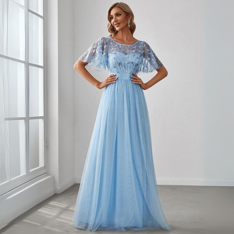 Isadora | Damen A-Linie Hochzeitsgast Kleid | Maxi