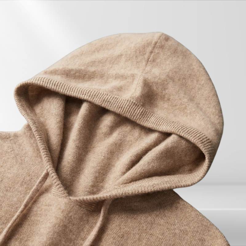 Isak | Beige Hoodie aus Merinowolle