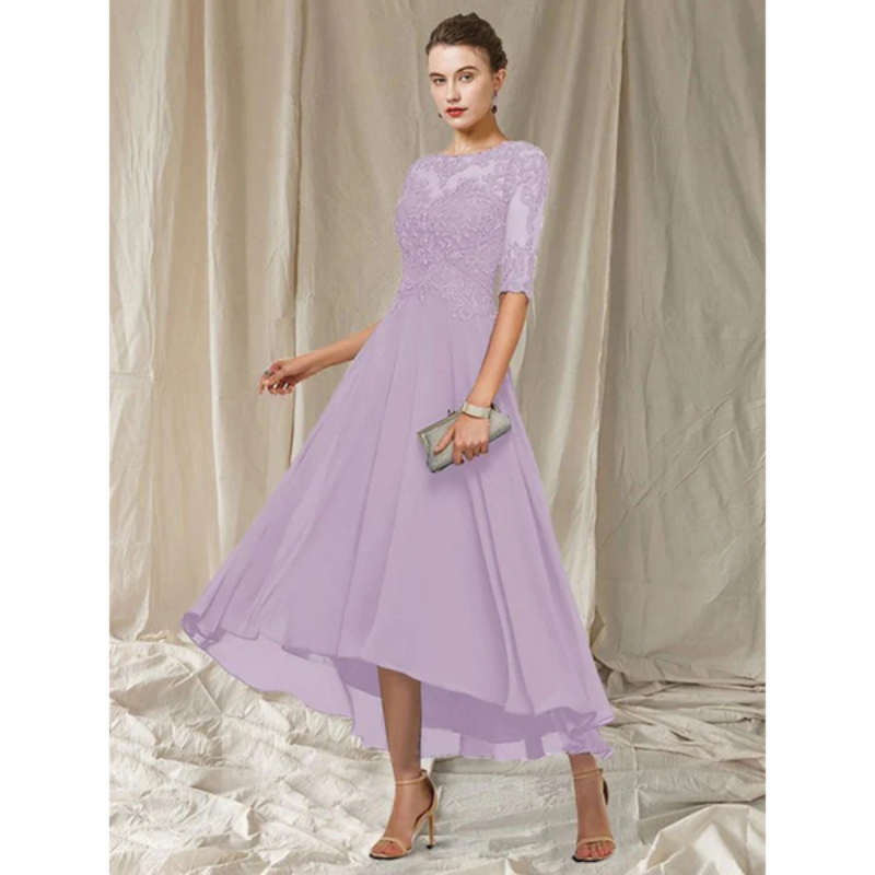 Abendkleid Mit 3/4 Ärmeln Für Damen | Midi