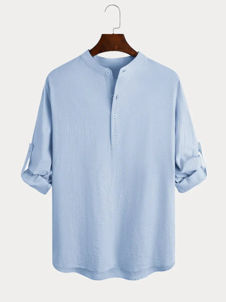 Denis | Henley Hemd Herren – Bequeme Baumwolle Mischung
