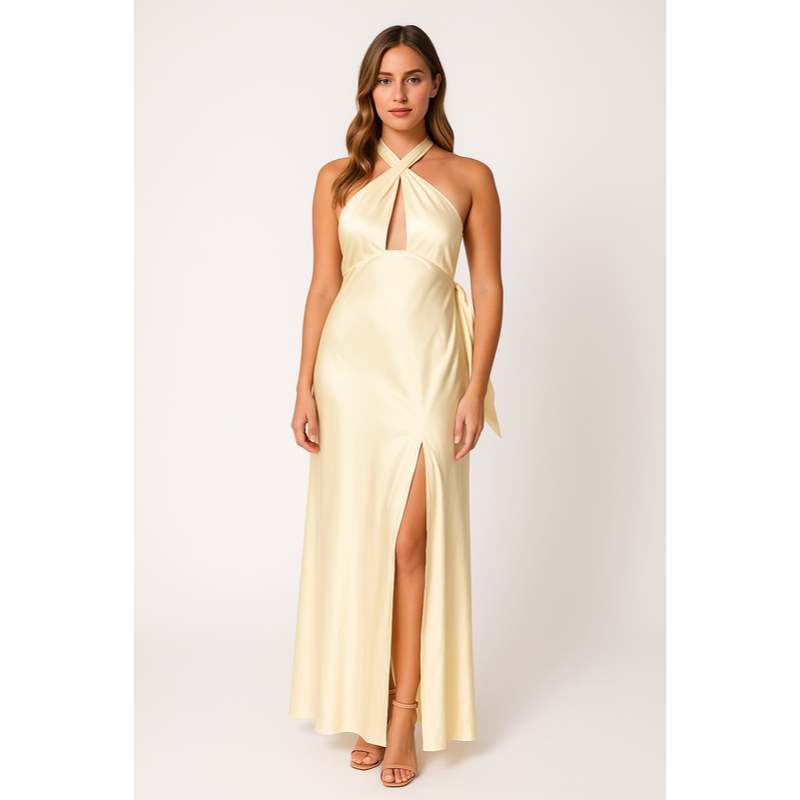 Hochzeitsgast Kleid Ärmellose aus Satin | Maxi | Liora
