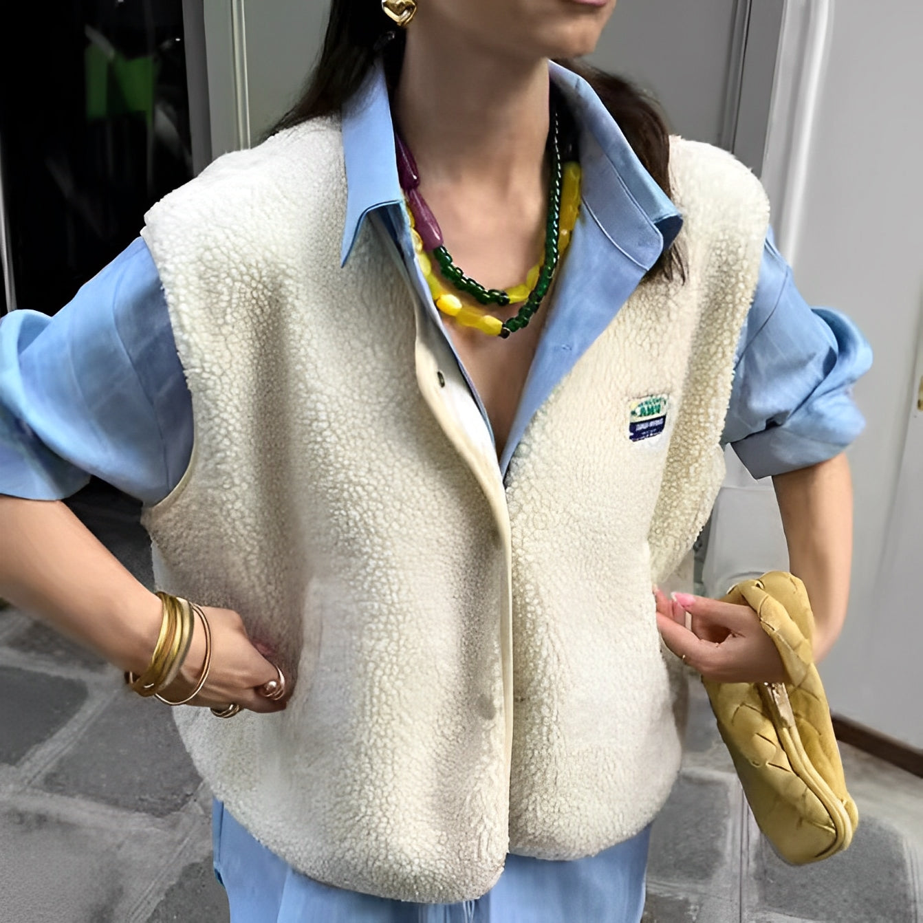Bea | Damen Strick-Cardigan ohne Ärmel