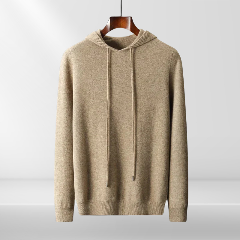 Isak | Beige Hoodie aus Merinowolle