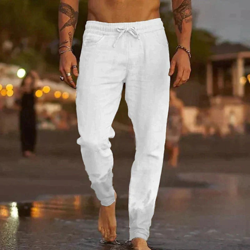Vayden | Herren Leichte Hosen Sommer | Leinenoptik
