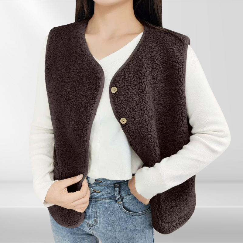 Noma | Ärmellose Damenweste mit dickem Fleece-Futter - Faux Lamb Wool