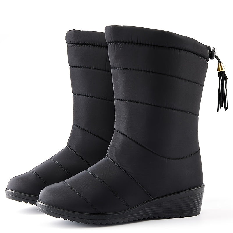 Women's Black Winter Boots | Fringe Detail & Black