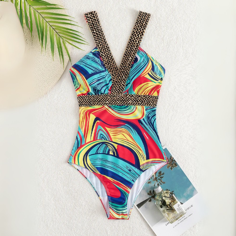 Bambi | Einteiliger Push-Up Badeanzug für Damen mit Rückenfreischnitt