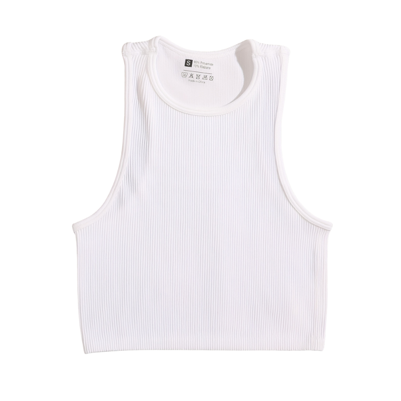 Sky | Ripp Crop Top für Damen ohne Ärmel - 4er Pack