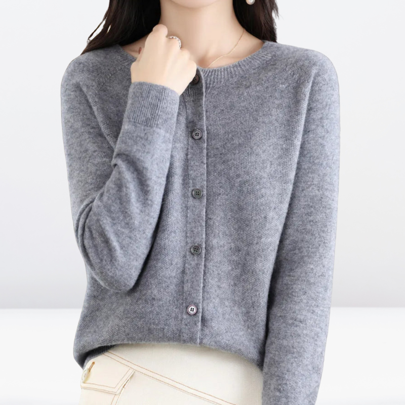 Charlie | Strickjacke Damen mit Knöpfen - Merinowolle Gefühl