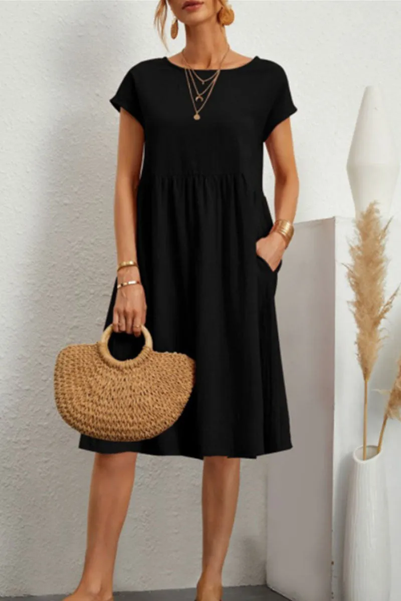 Claire | Sommerkleid Damen Patchwork – Baumwolle und Leinen