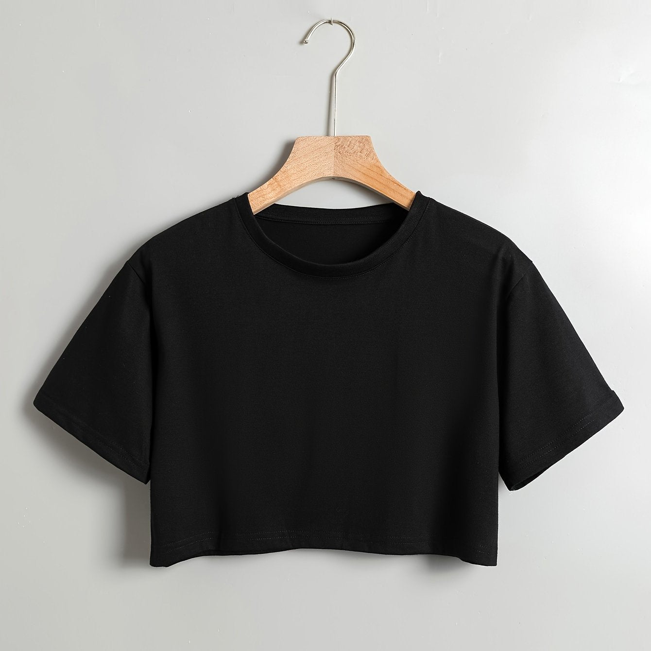 Juliet | Weißes Crop Top für Damen mit kurzen Ärmeln - Rundhalsausschnitt