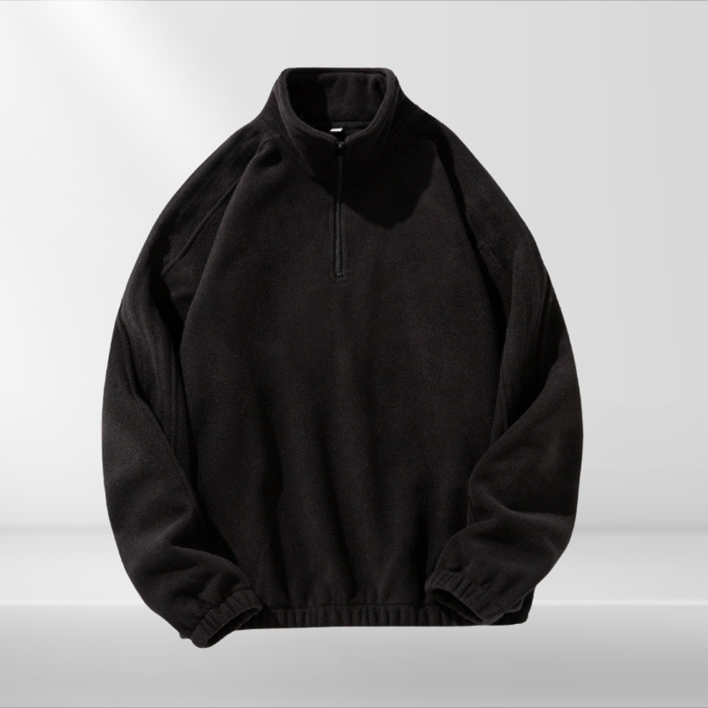Calm | Loose-Fit-Sweatshirt für Männer mit halbem Reißverschluss und hohem Kragen