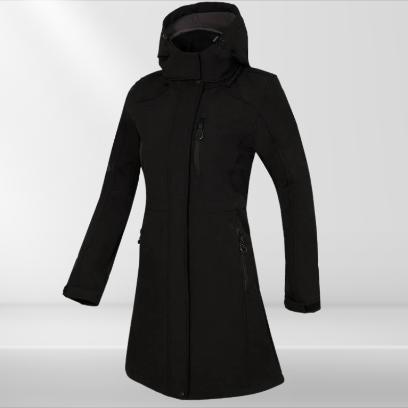 Storm | Frauen Wasserdichte Lange Softshell Outdoor-Wanderjacke mit Polar-Fleece-Futter