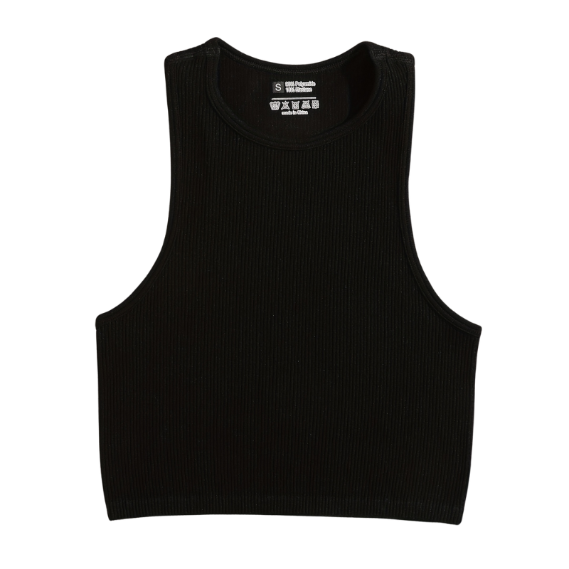 Sky | Ripp Crop Top für Damen ohne Ärmel - 4er Pack