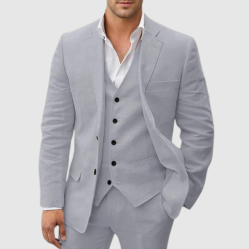 Morris | Herren Leinen Anzug | Blazer, Weste und Hose
