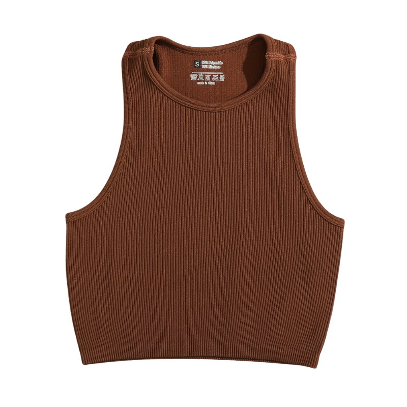 Sky | Ripp Crop Top für Damen ohne Ärmel - 4er Pack