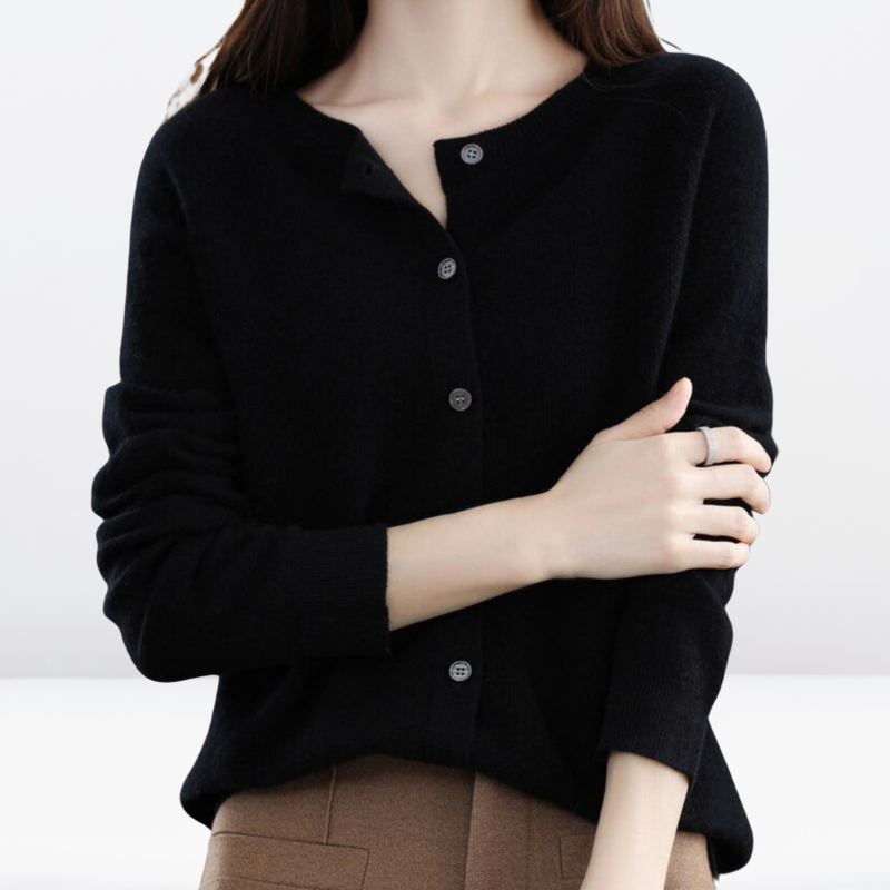 Charlie | Strickjacke Damen mit Knöpfen - Merinowolle Gefühl