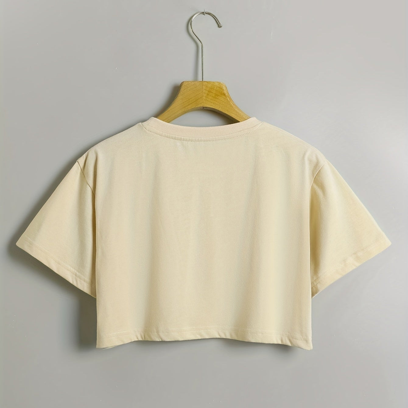 Juliet | Weißes Crop Top für Damen mit kurzen Ärmeln - Rundhalsausschnitt