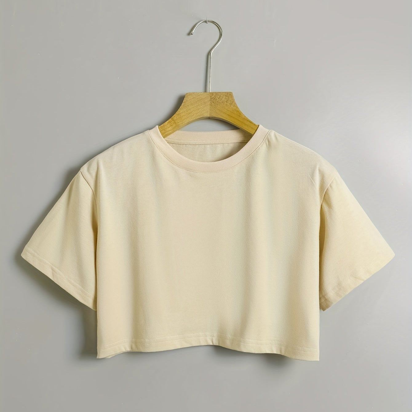 Juliet | Weißes Crop Top für Damen mit kurzen Ärmeln - Rundhalsausschnitt