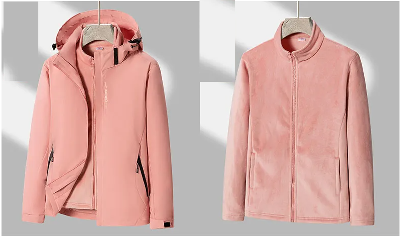 Alenia | Schwere 3-in-1 Windbreaker-Jacke-Rosa-M-Becker Boutique