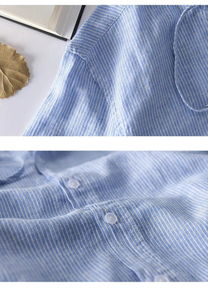 Arlo | Gestreiftes Baumwollehemd mit Kapuze-Becker Boutique