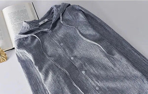 Arlo | Gestreiftes Baumwollehemd mit Kapuze-Becker Boutique