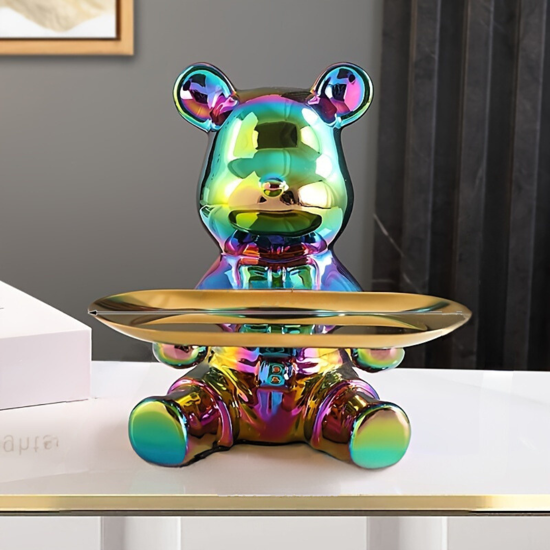 BearTray | Künstlerisches Design Aufbewahrung Ornament für das Haus-Tweehandige Bär Golden Galaxy-Becker Boutique