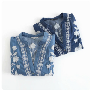 Boho | Denim Bloom Strickjacke-Becker Boutique