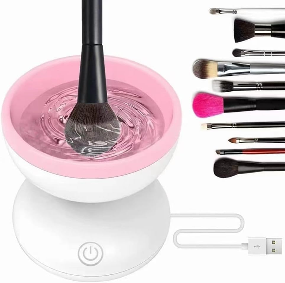 BrushClean | Automatischer Make-up-Pinselreiniger-Weiß-Rosa-Becker Boutique