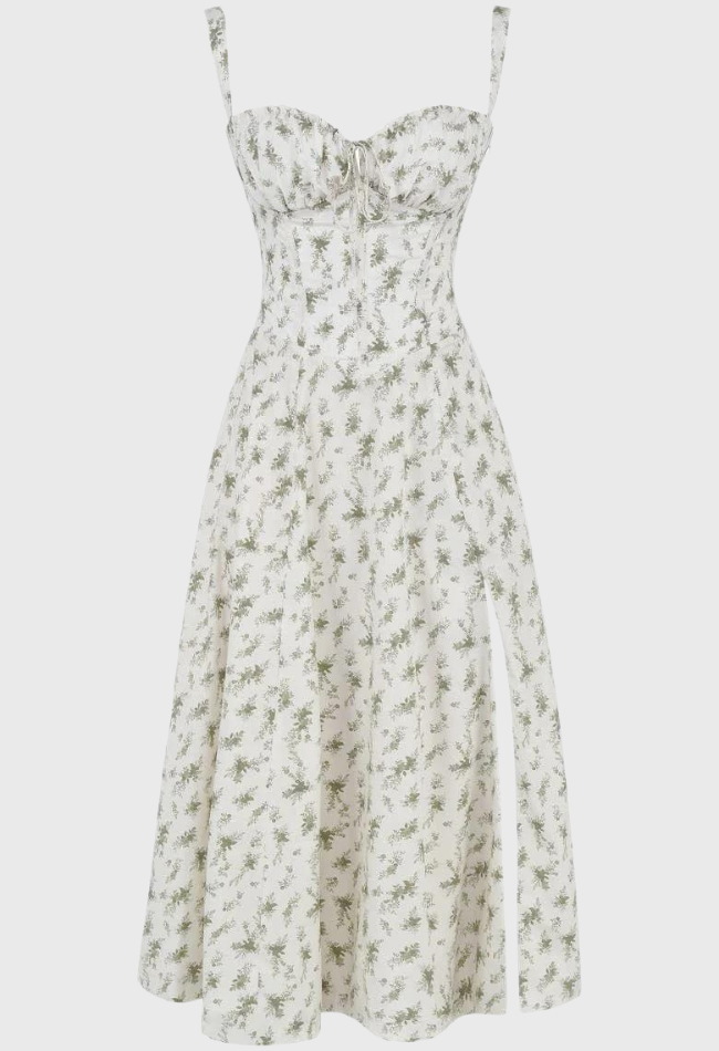 Carmen | Geblümtes Bustierkleid mit Taillenform-Becker Boutique