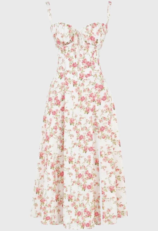 Carmen | Geblümtes Bustierkleid mit Taillenform-Becker Boutique