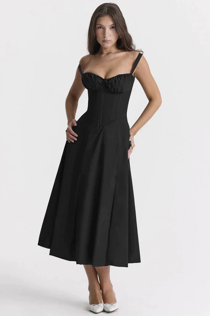 Carmen | Geblümtes Bustierkleid mit Taillenform-Becker Boutique