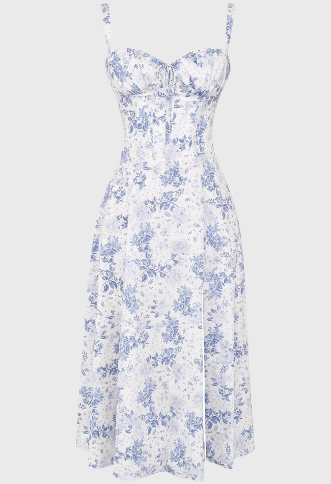Carmen | Geblümtes Bustierkleid mit Taillenform-Becker Boutique