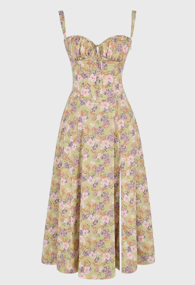 Carmen | Geblümtes Bustierkleid mit Taillenform-Becker Boutique