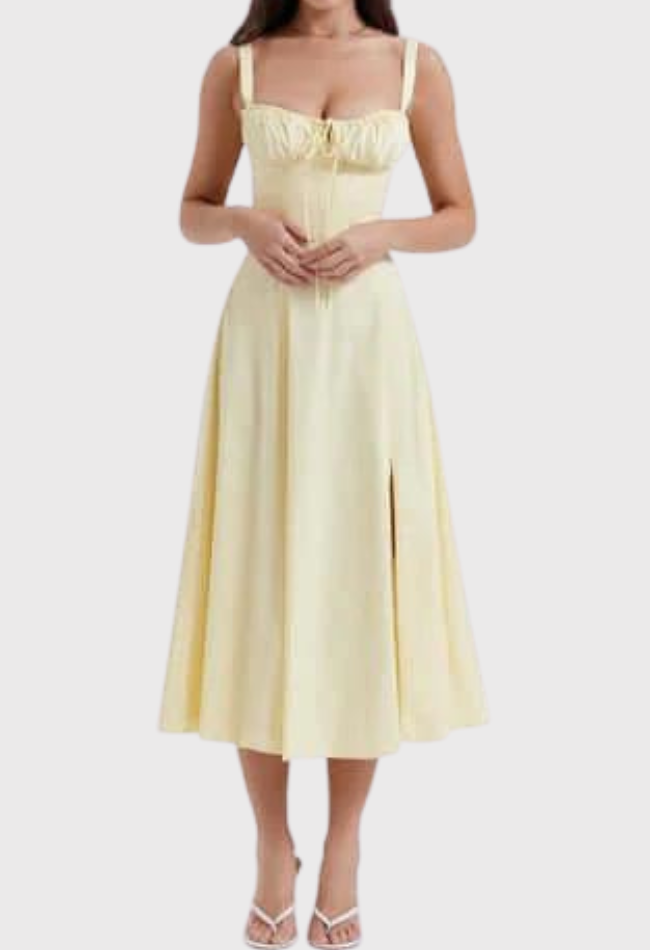 Carmen | Geblümtes Bustierkleid mit Taillenform-Gul-S-Becker Boutique