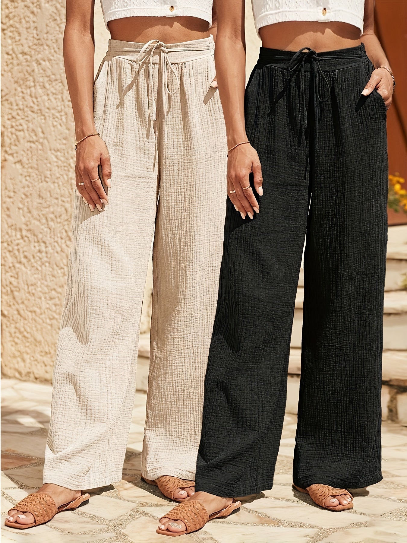 Cassy | Lässige luftige Hose mit weiten Beinen-Becker Boutique
