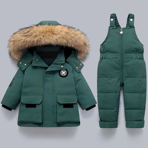 Charlie | Warmer Kindermantel und Overall-Grün-80-Becker Boutique