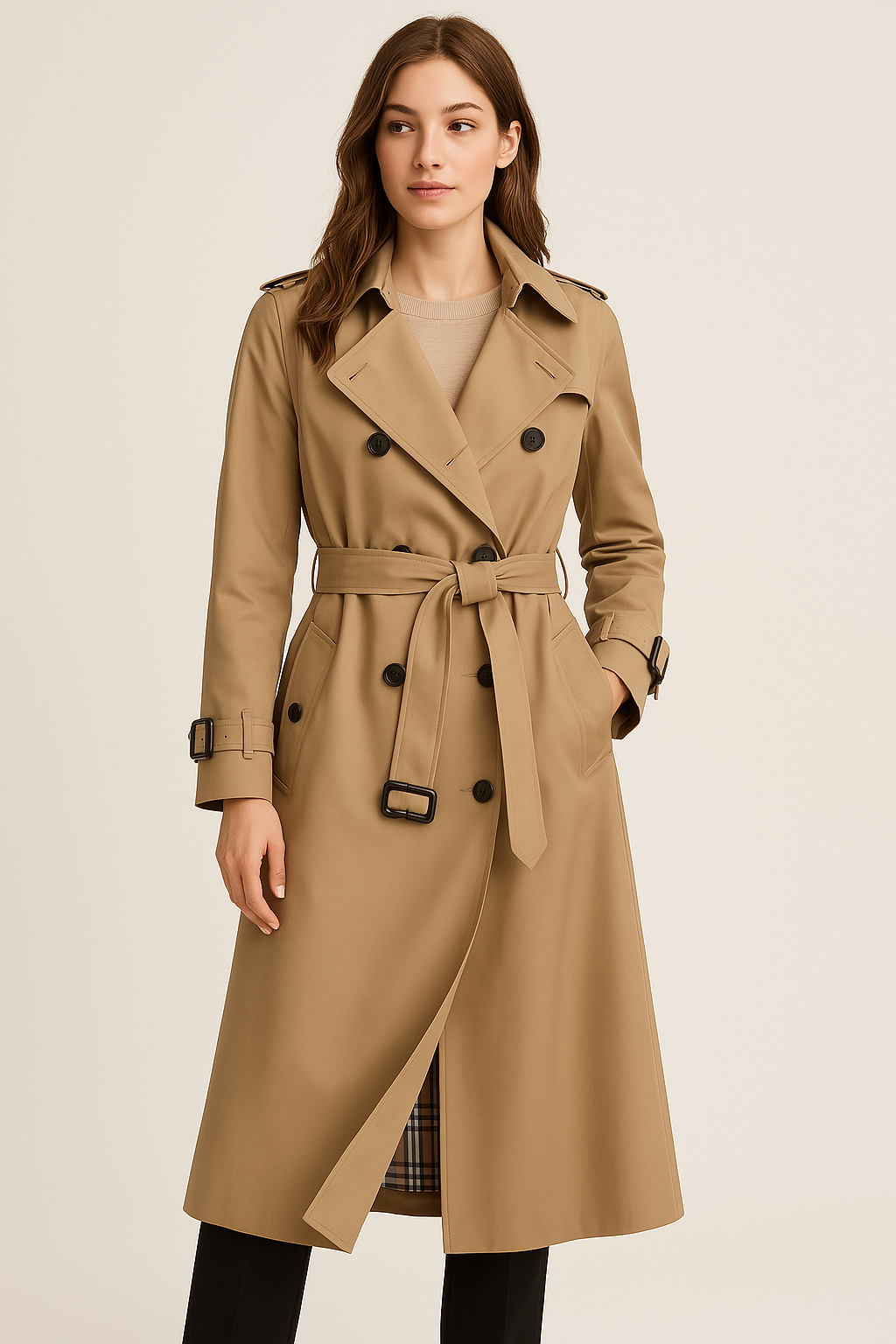Damen Trenchcoat Lang | Wasserabweisend