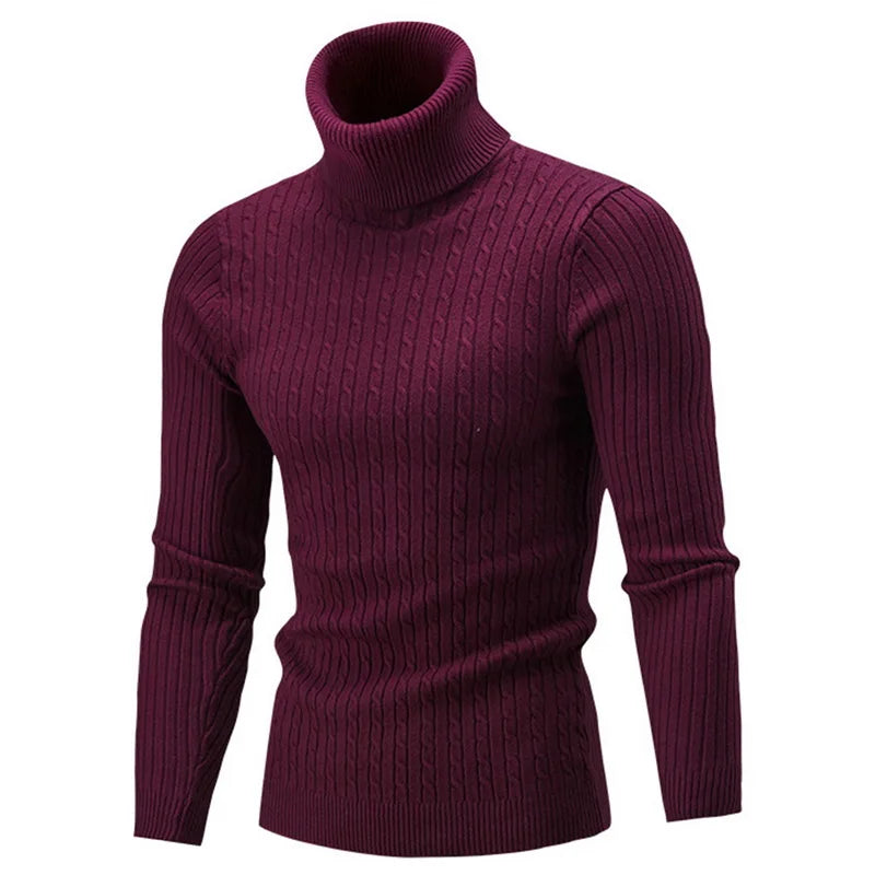 Constantin | Strickpulli mit Rollkragen-Burgunderrot-M-Becker Boutique