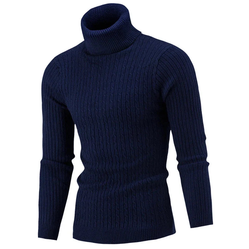Constantin | Strickpulli mit Rollkragen-Dunkelblau-M-Becker Boutique