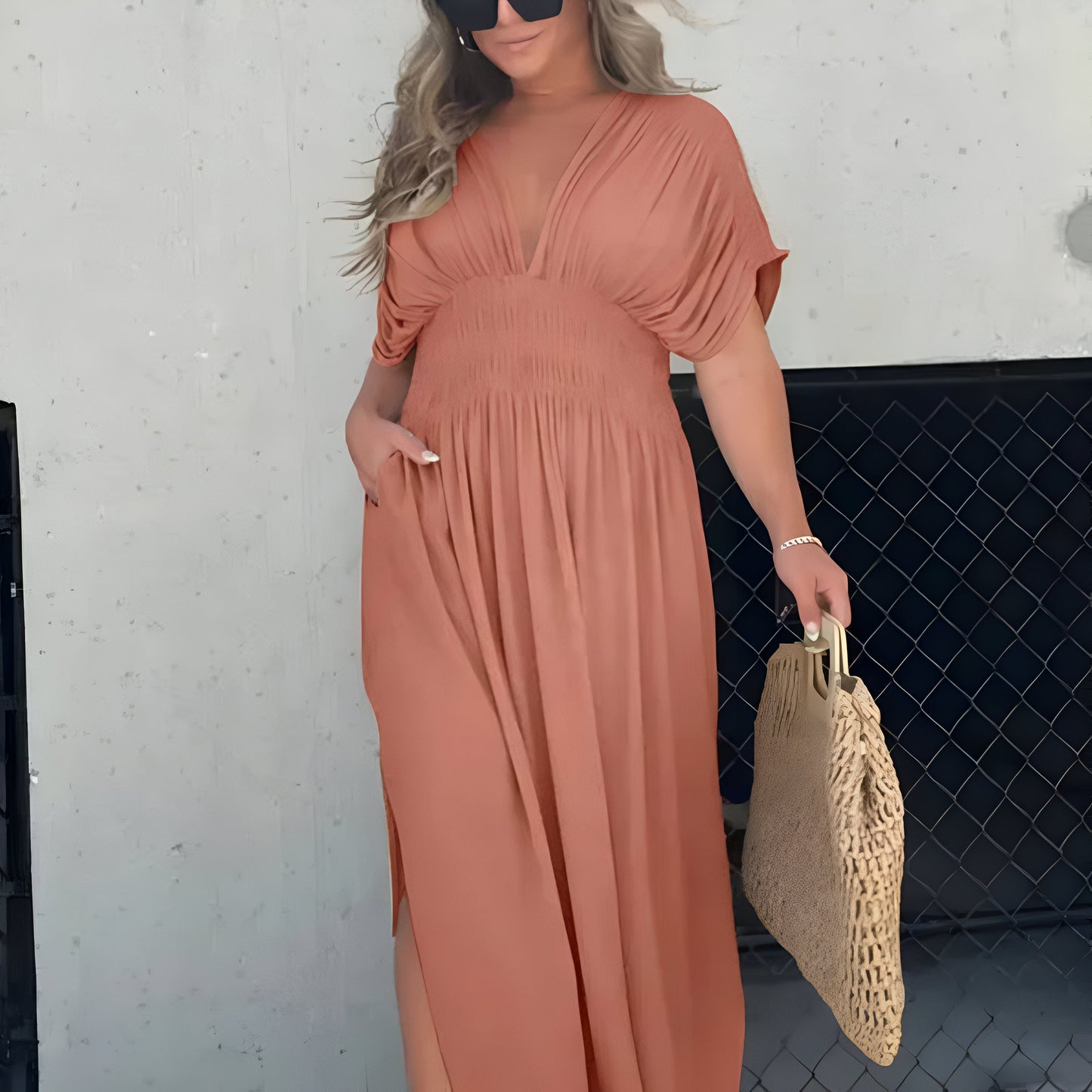 Dorothy | Lässiges Maxikleid-Hellrosa-S-Becker Boutique