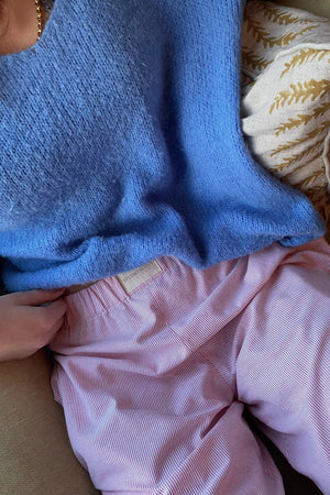 Elke | Loose fit Gestreift Elastisch Taille Hose-Becker Boutique