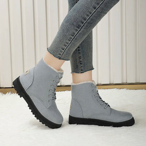 Elza | Rutschfeste Stiefel mit Fleecefutter und Schnürsenkeln-Becker Boutique