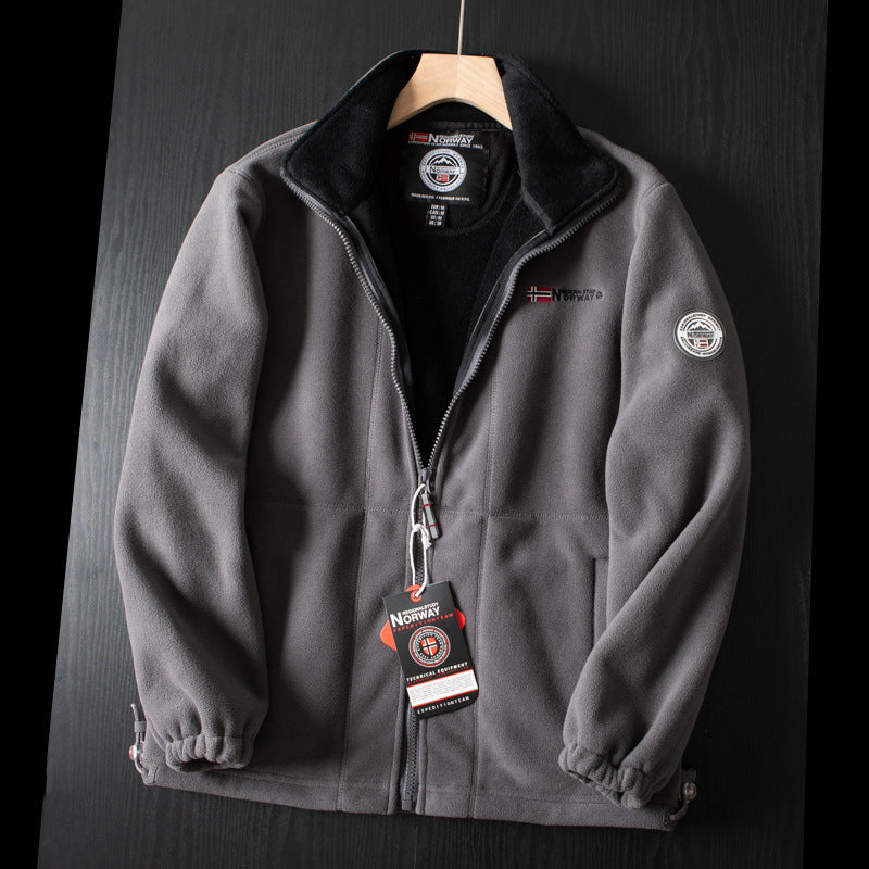 Falck | Doppellagige Outdoor-Fleecejacke mit hohem Kragen-Becker Boutique