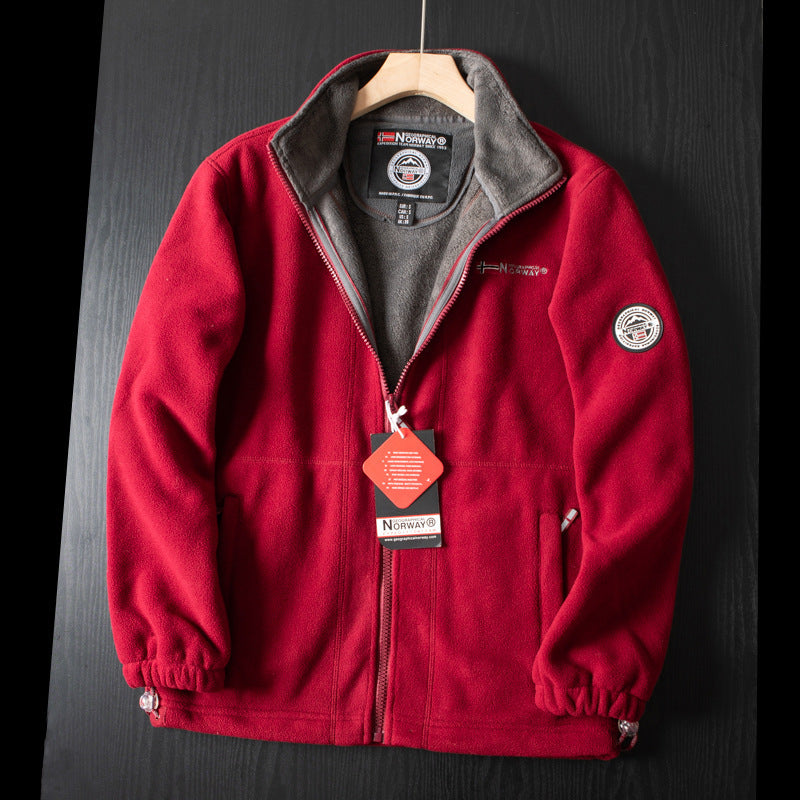 Falck | Doppellagige Outdoor-Fleecejacke mit hohem Kragen-Becker Boutique