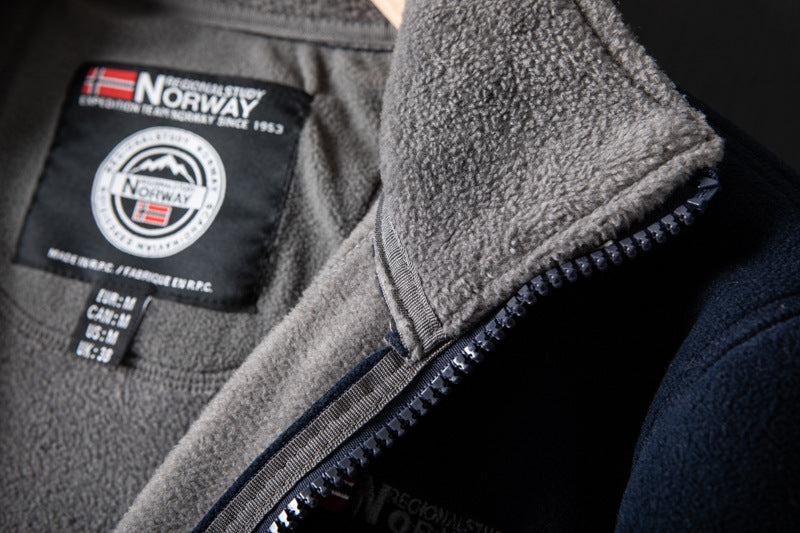 Falck | Doppellagige Outdoor-Fleecejacke mit hohem Kragen-Becker Boutique