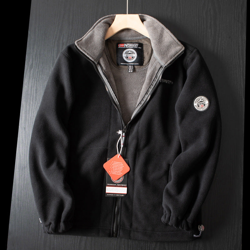 Falck | Doppellagige Outdoor-Fleecejacke mit hohem Kragen-Becker Boutique