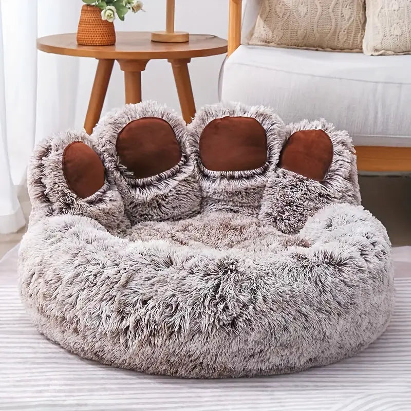 FurryFriend | Bärentatzen-Donutbett - beruhigendes Bett für Hunde-Braun-S-Becker Boutique
